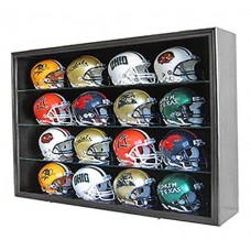 16 Mini Football Helmet Display Case Cabinet Wall Rack w/UV Protection Door-MH01   273370528703